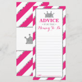 Carte conseil pour Maman-To-Be, Baby shower Faux S (Devant / Derrière)