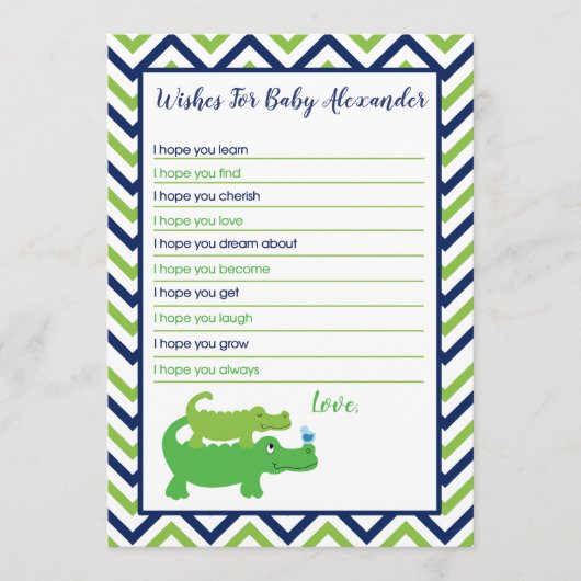 Carte Conseil Preppy Alligator Wives for Baby Card (Devant)
