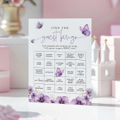 Carte Conseil Purple Butterfly Trouvez l'invité Bingo Game Card