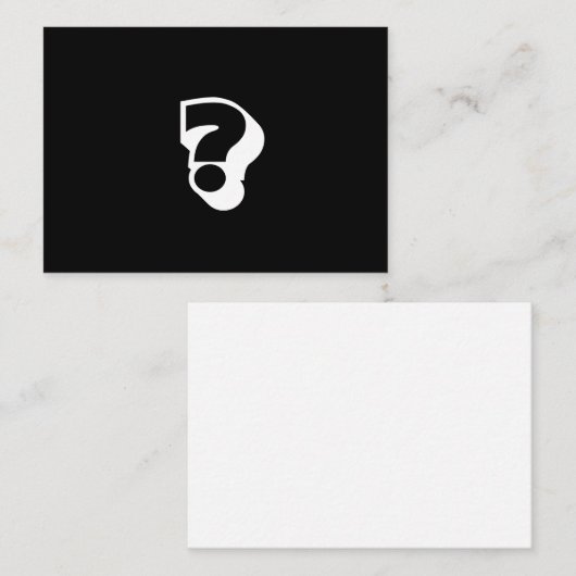 Carte Conseil question, date invitation, audace moderne noir bla (Devant / Derrière)