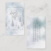 Carte Conseil Raffle de couches | Silver Blue Winter Wonderland (Devant / Derrière)