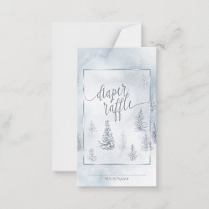 Carte Conseil Raffle de couches   Silver Blue Winter Wonderland