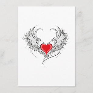 Carte Conseil Red Angel Coeur avec ailes