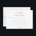Carte Conseil Red Love Infinity Mariage Wings & Advice Cards<br><div class="desc">Simple,  élégant et classique Red Love Infinity Mariages Voeux & Conseils Cartes. Idéal pour les mariages,  les douches nuptiales,  les dîners de répétition mariages et les anniversaires de mariages. Customisez le texte correspondant à vos besoins de fête.</div>