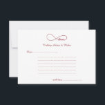 Carte Conseil Red Love Infinity Mariage Wings & Advice Cards<br><div class="desc">Simple,  élégant et classique Red Love Infinity Mariages Voeux & Conseils Cartes. Idéal pour les mariages,  les douches nuptiales,  les dîners de répétition mariages et les anniversaires de mariages. Customisez le texte correspondant à vos besoins de fête.</div>
