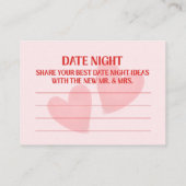Carte Conseil Retro Date Night And Advice To The Bride Card (Dos)
