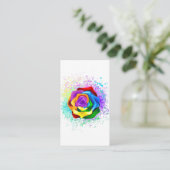 Carte Conseil Rose arc-en-ciel coloré (Debout devant)