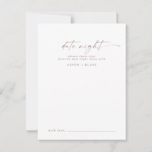 Carte Conseil Rose moderne Gold Script Date Nuit Idée