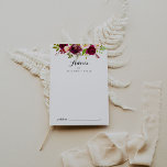 Carte Conseil Russe Blush Bourgogne Floral Mariage de calligraph<br><div class="desc">Cette carte de conseil mariage de calligraphie florale bordeaux rustique est parfaite pour un mariage simple. Le design est composé de fleurs rose, rousse, rouge, bordeaux et bordeaux à aquarelle avec feuillage vert. Ces cartes sont parfaites pour un mariage, une douche nuptiale, un baby shower, une fête de remise de...</div>