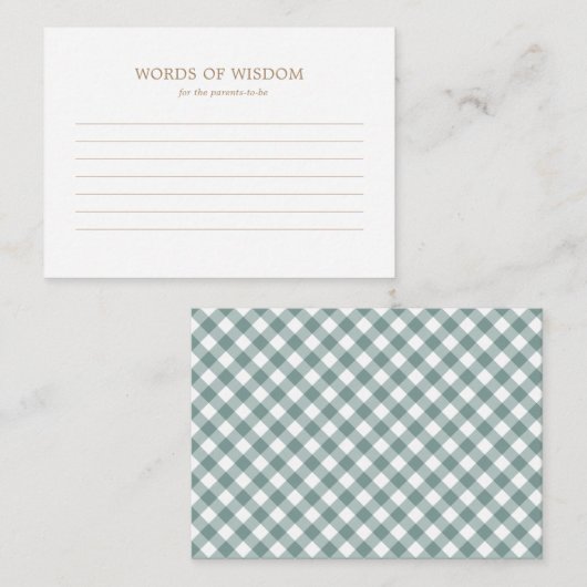 Carte conseil - Rustic Automne Baby shower Automne (Devant / Derrière)