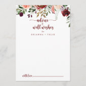 Carte Conseil Rustic Summer Floral Mariage Wings (Devant)