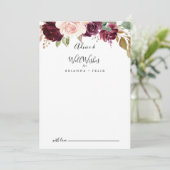 Carte Conseil Rustique Floral Botanique Floral Mariages (Debout devant)