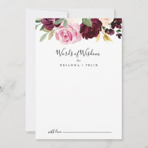 Carte Conseil Rustique Floral Botanique Mariage Mots de sagesse