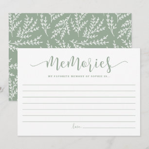Carte Conseil Sage Green Script Mémoire préférée de la mariée