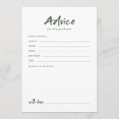 Carte Conseil Sage Simple Modern Brush Script Graduation (Devant)