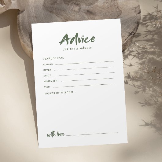 Carte Conseil Sage Simple Moderne Pinceau Script Remise des dipl