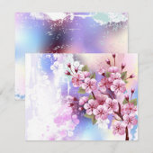 Carte Conseil Sakura rose sur la peinture Arrière - plan (Devant / Derrière)