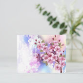 Carte Conseil Sakura rose sur la peinture Arrière - plan (Debout devant)