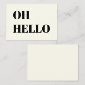 Carte Conseil Salut, Salut, Hey, ivoire noir (Devant / Derrière)