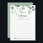 Carte Conseil Script de calligraphie Foliage Mariage bien souhai<br><div class="desc">Ce script de calligraphie feuillage mariage bien des souhaits carte conseil est parfait pour un mariage moderne. Le design se compose d'aquarelle dessinée à la main d'élégantes branches d'eucalyptus botaniques et de feuilles, disposés en de beaux bouquets et motifs géométriques. Ces cartes sont parfaites pour un mariage, une douche nuptiale,...</div>