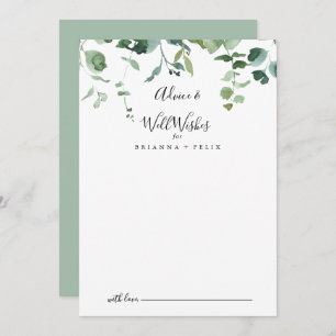 Carte Conseil Script de calligraphie Foliage Mariage bien souhai