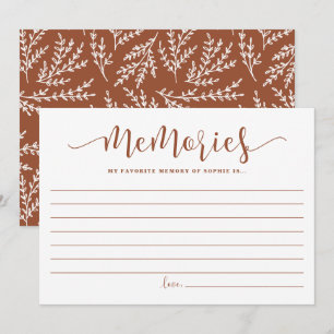 Carte Conseil Script en terre cuite Mémoire préférée de la marié