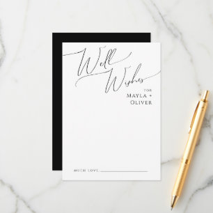 Carte Conseil Script minimaliste Whimsical Mariage noir