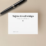 Carte Conseil Script Rétro minimaliste Coeur bien souhaite Maria<br><div class="desc">Ces cartes de conseils minimalistes modernes rendraient votre douche/mariage de naissance encore plus agréable ! Customisez facilement le texte en cliquant sur l'option "personnaliser".</div>