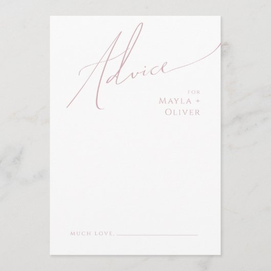 Carte Conseil Script Whimsical | Dusty Rose Mariage (Devant)