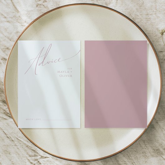 Carte Conseil Script Whimsical | Dusty Rose Mariage