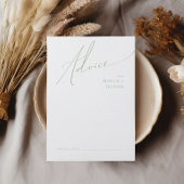 Carte Conseil Script Whimsical | Mariage vert Sage