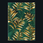 Carte Conseil Seamless pattern with golden ferns<br><div class="desc">Seamless pattern of gold,  jewelry,  shiny fern branches and leaves on green,  woodland,  textured background. Golden fern.</div>