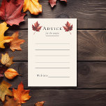 Carte Conseil Simple Mariage à feutre de chute minimale<br><div class="desc">Cette simple carte de conseil mariage à la crème d'automne minimaliste s'inspire de l'élégance délicate de la transition de la nature, avec un charme rustique et simple qui saisit l'essence de l'automne. Ce design est composé d'une feuille d'érable de saumon kéta minimaliste, sur un arrière - plan crème. Chaque pièce...</div>