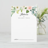 Carte Conseil Simple Mariage de calligraphie florale verte (Debout devant)