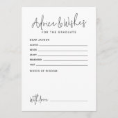 Carte Conseil Simple Modern Script Graduate advice & wishes (Devant)