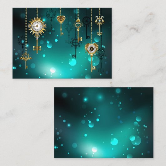 Carte Conseil Skeleton Keys on Green Background (Devant / Derrière)