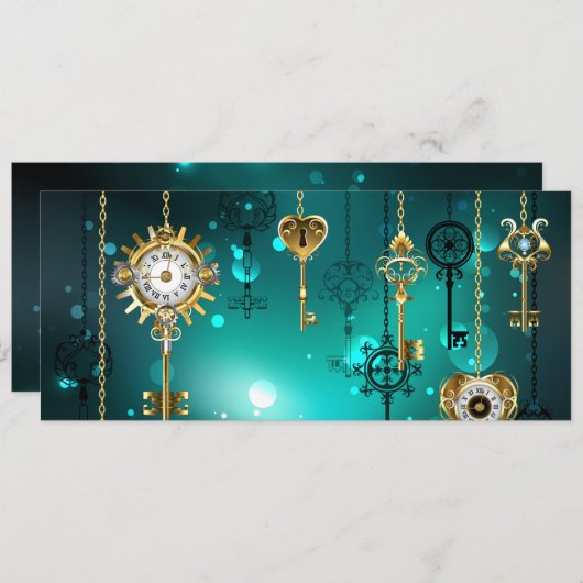 Carte Conseil Skeleton Keys on Green Background (Devant / Derrière)