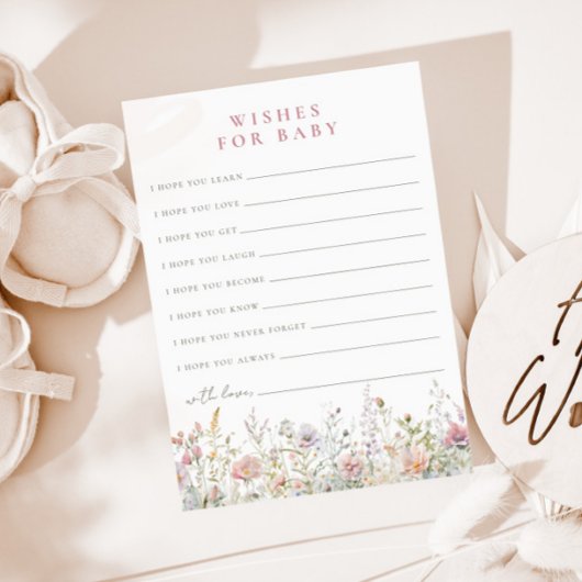 Carte Conseil Souhaits de Baby shower de prairie pour bébé