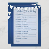 Carte Conseil Souhaits Pour Baby shower Amour Bleu (Devant / Derrière)