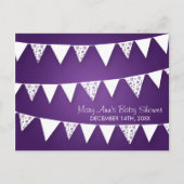 Carte Conseil Souhaits Pour Baby shower Amour Bunple Purple (Dos)