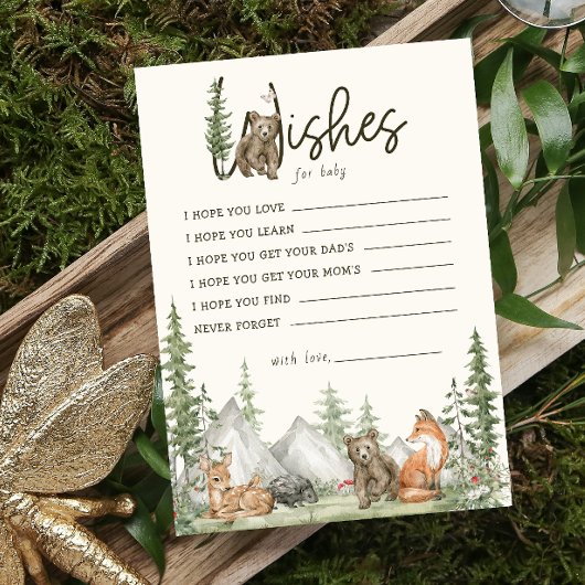 Carte Conseil Souhaits Pour Bébé Bois Sexe Douche Neutre