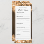 Carte Conseil Souhaits Pour Les Lumières Étincelantes En Or De M (Devant / Derrière)