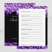 Carte Conseil Souhaits Pour Les Lumières Violettes De Mariée Et  (Devant / Derrière)
