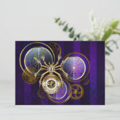 Carte Conseil Spider Steampunk sur Arrière - plan pourpre (Debout devant)