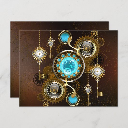 Carte Conseil Steampunk Rusty Background (Devant / Derrière)