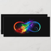Carte Conseil Symbole d'infini avec plume arc-en-ciel (Devant / Derrière)