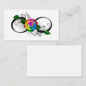 Carte Conseil Symbole d'infini avec Rose arc-en-ciel (Devant / Derrière)