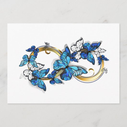 Carte Conseil Symbole infini de papillons Morpho bleus (Devant)