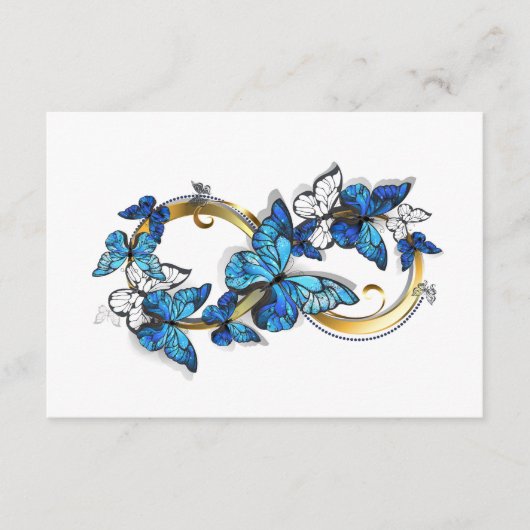 Carte Conseil Symbole infini de papillons Morpho bleus (Devant)