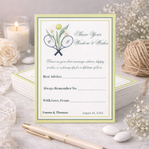 Carte Conseil Tennis Thématique Tenniscore Mariage Vert Lime Cou
